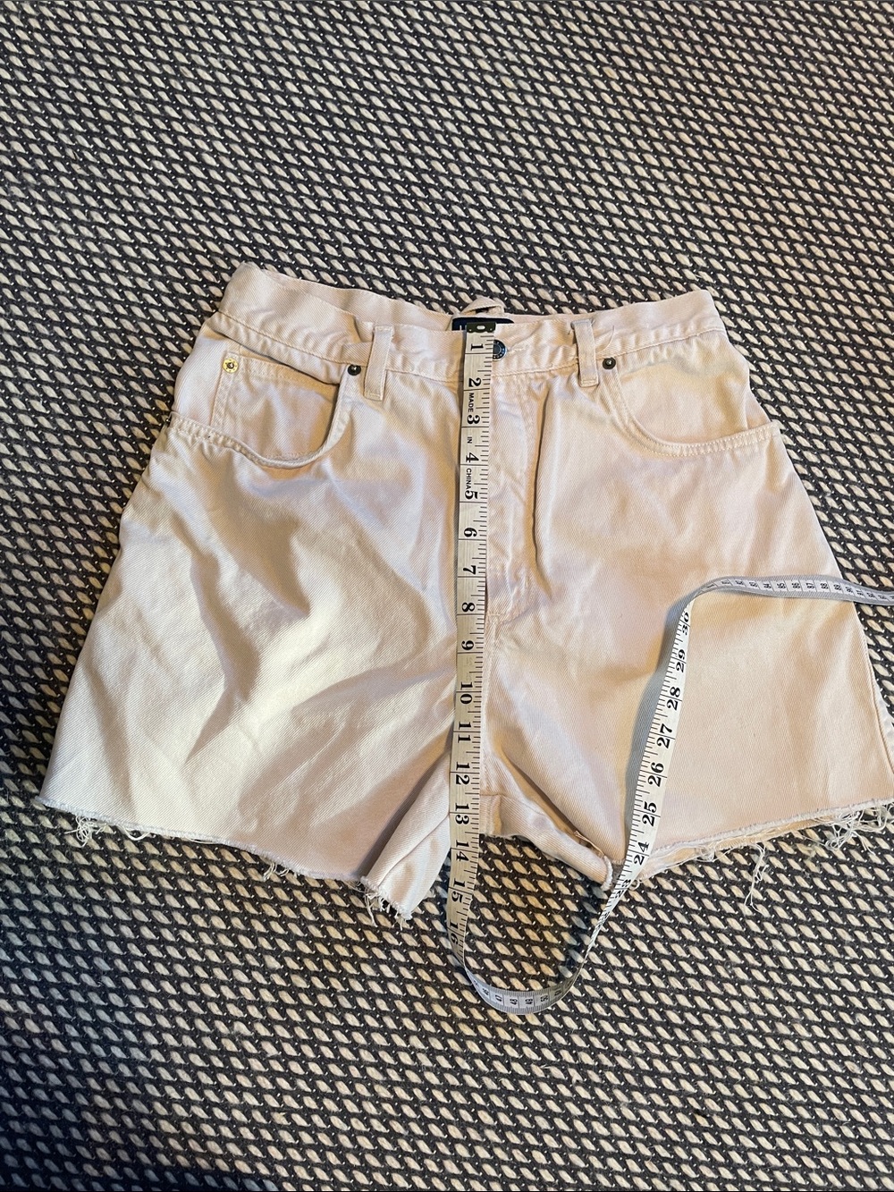 Hand stitched quilt patched denim shorts - Picture 7 of 10